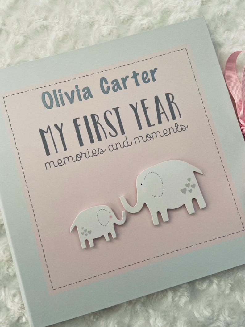 My First Year Record Book/baby Photo Album in Pink Etsy UK
