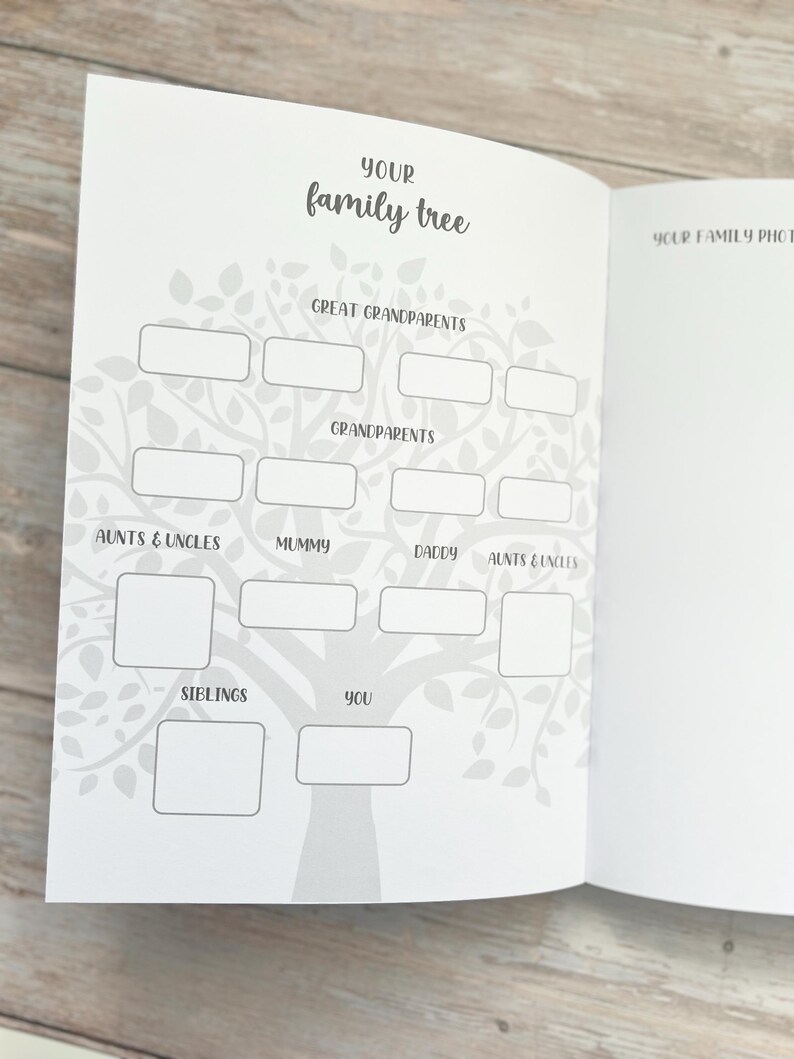 Personalised Baby Record Book Baby Photo Album in Blue Personalised 1st