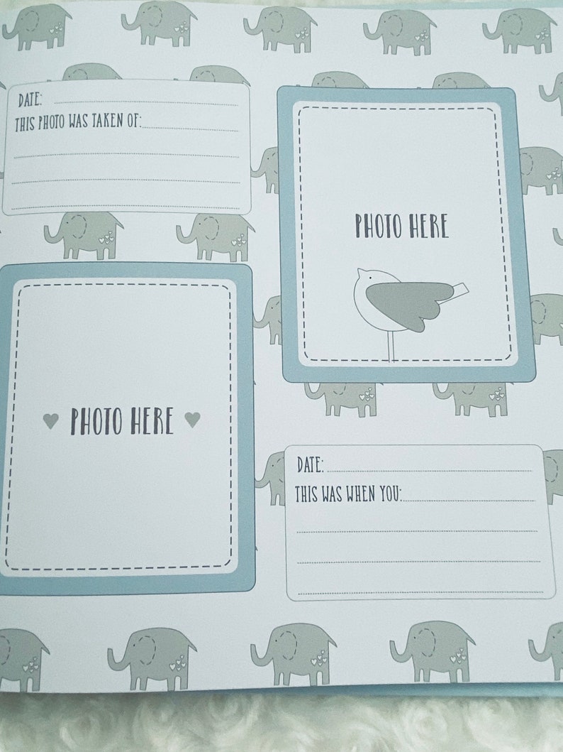 My First Year Record Book/baby Photo Album in Blue Etsy UK
