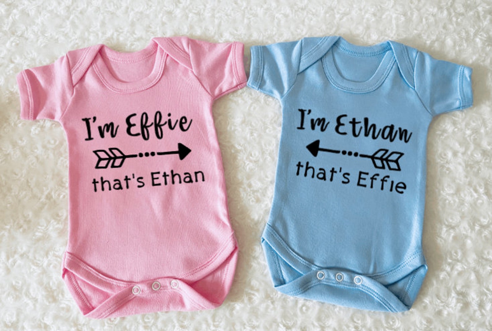 Personalised Twin Baby Gift Set Twins Matching Vests Gifts | Etsy UK