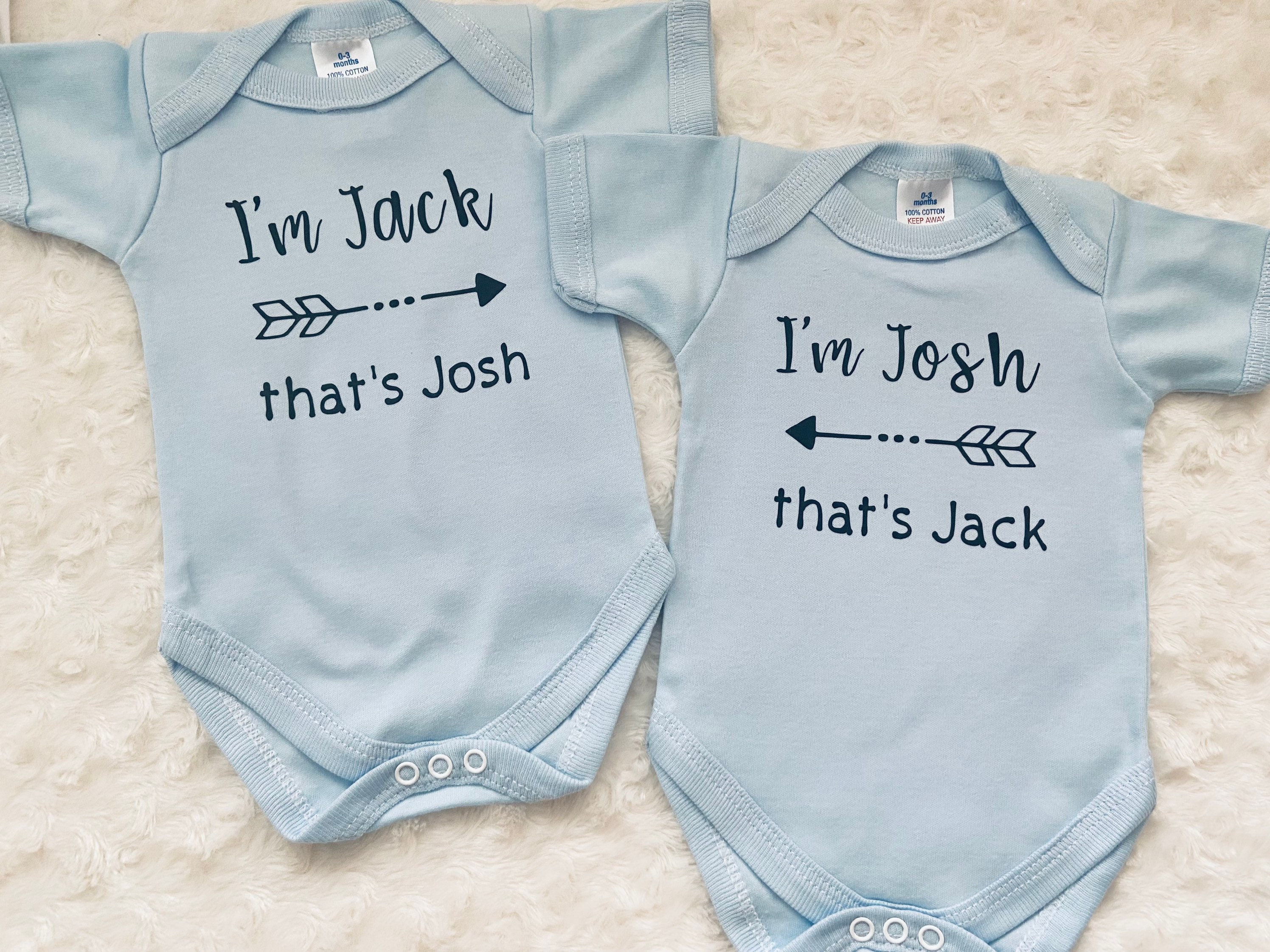 Personalised Twin Baby Gift Set Twins Matching Vests Gifts | Etsy UK