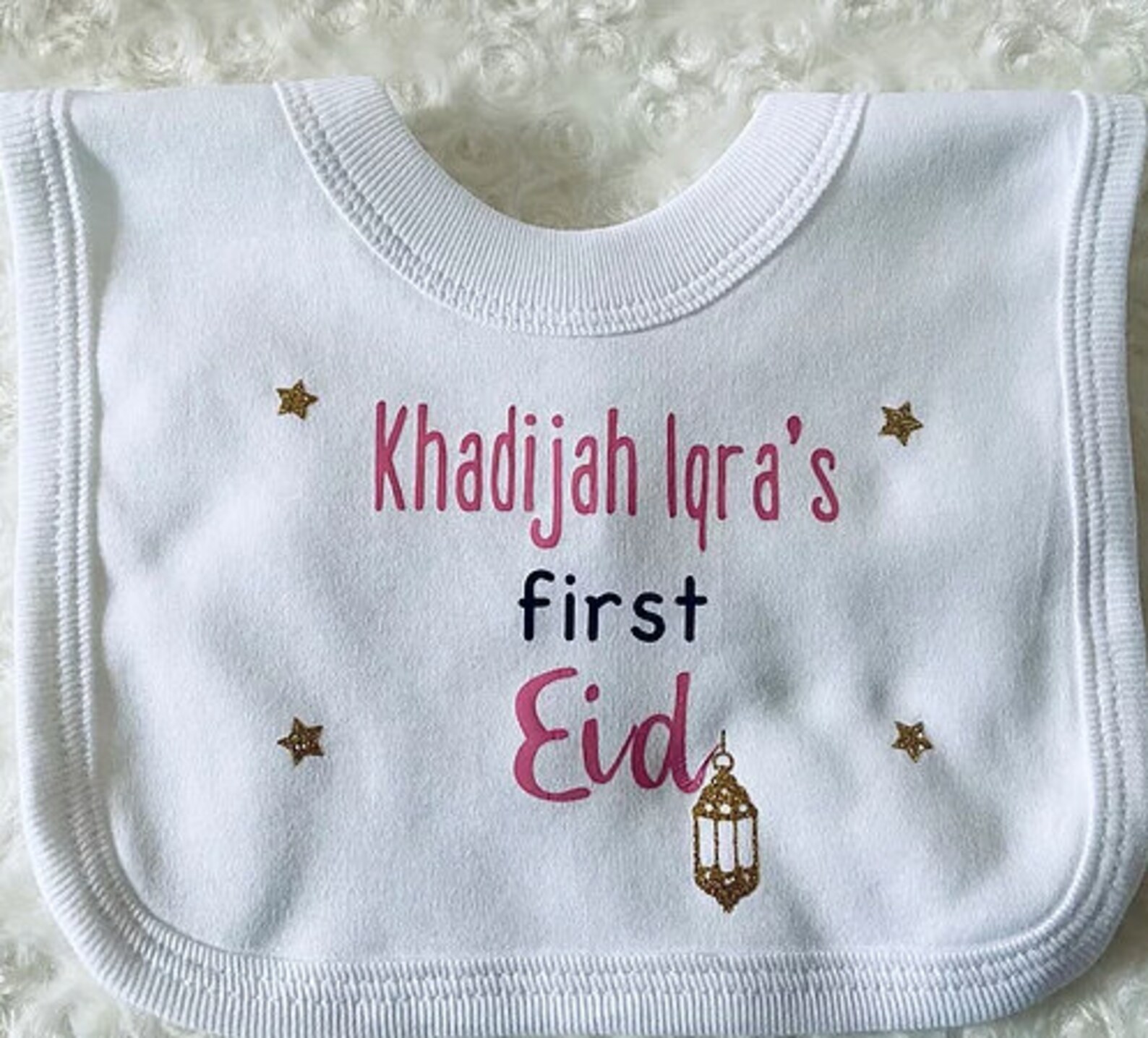 Personalised Babys First Eid Bib Islamic Gifts for Kids Etsy