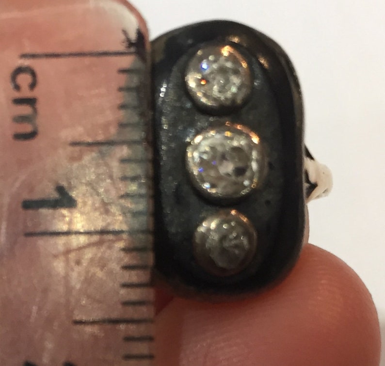 Victorian Mourning Ring with Old Cut Diamonds