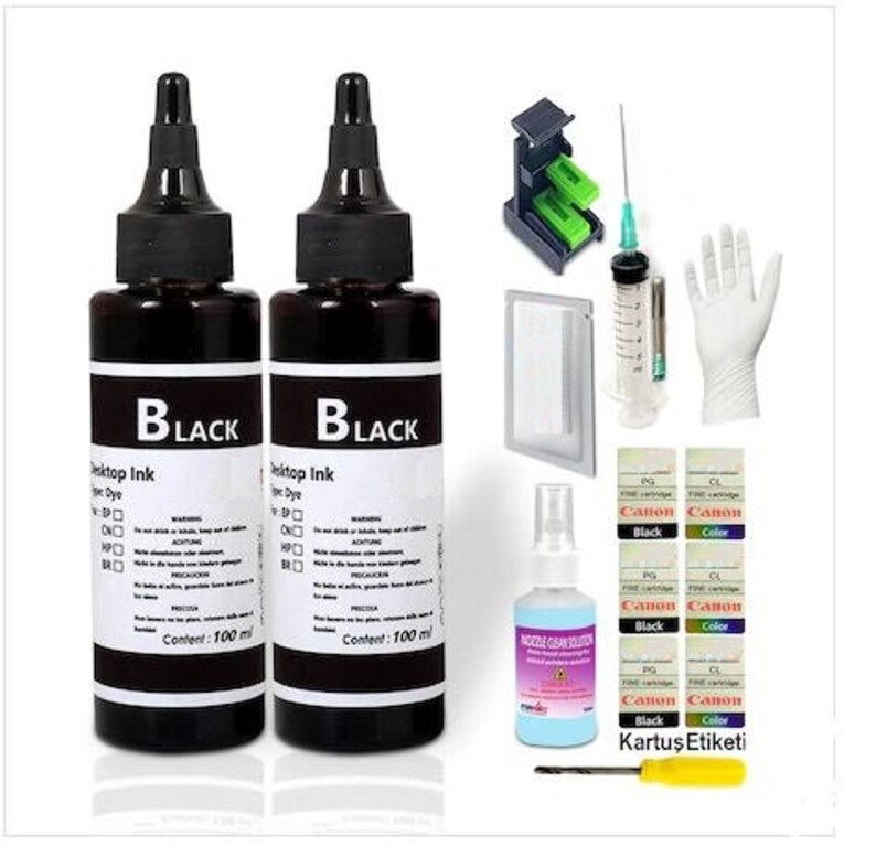Universal Black Ink Cartridge Refill Kit For All Inkjet Etsy