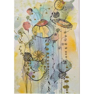 Original Floral Watercolor Painting – Botanical Art 8 × 12 in – Hand-Painted Flower Watercolor
