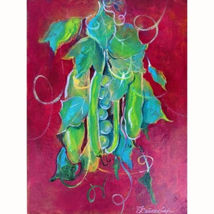 Stil Life Painting Food Original Art Vegetable Kitchen Wall Art 12 by 9 Inch by Zoepictures