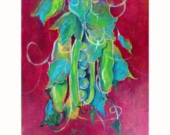 Stil Life Painting Food Original Art Vegetable Kitchen Wall Art 12 by 9 Inch by Zoepictures