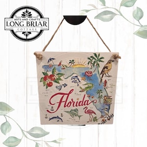 Florida State Map Ornament: Rustic Souvenir Gift