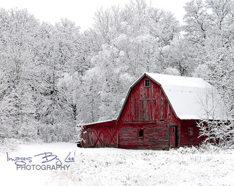 Aquarmarine Teal Aqua White Silo Snowstorm Fine Art Print Snow Photo Winter Photograph Barn Photo Farmhouse Decor Winter Snow Photo
