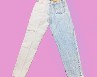 Half and Half Jeans - Etsy Israel