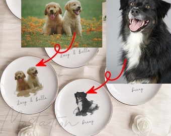 Personalized Pet Portrait Jewelry Dish, Custom Dog Cat Photo Ring Dish, Dog Mom Trinket Dish, Pet Lovers Gift, Mother’s Day Gift Ring Dish