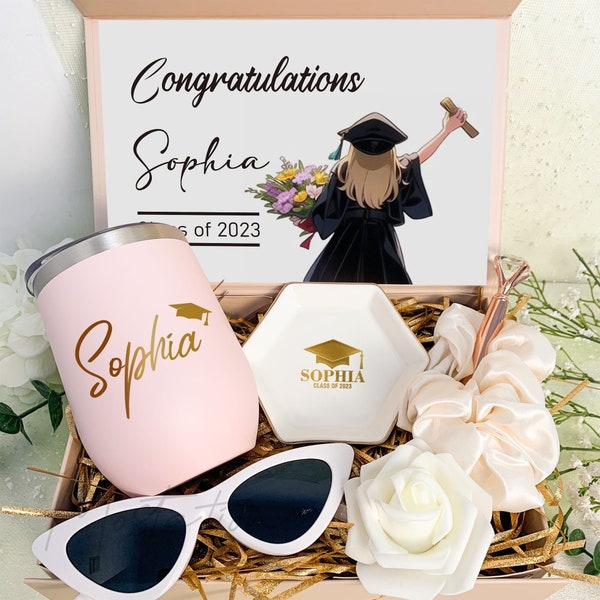 Gepersonaliseerde afstudeergeschenkdoos, klasse van 2024 geschenkdoos, dochter Grad geschenkdoos, Masters Degree geschenkdoos, felicitatie Gift_MSP2