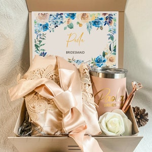 Brautjungfer Vorschlag Box mit Robe, Komplette Brautjungfer Box, Hochzeitsvorschlag Box, Brautdusche Favor, personalisierte Geschenkbox _MSP1