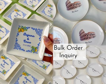 Bandejas para anillos al por mayor, presupuesto personalizado para pedidos al por mayor, bandejas para joyas como recuerdos de boda o souvenirs corporativos.