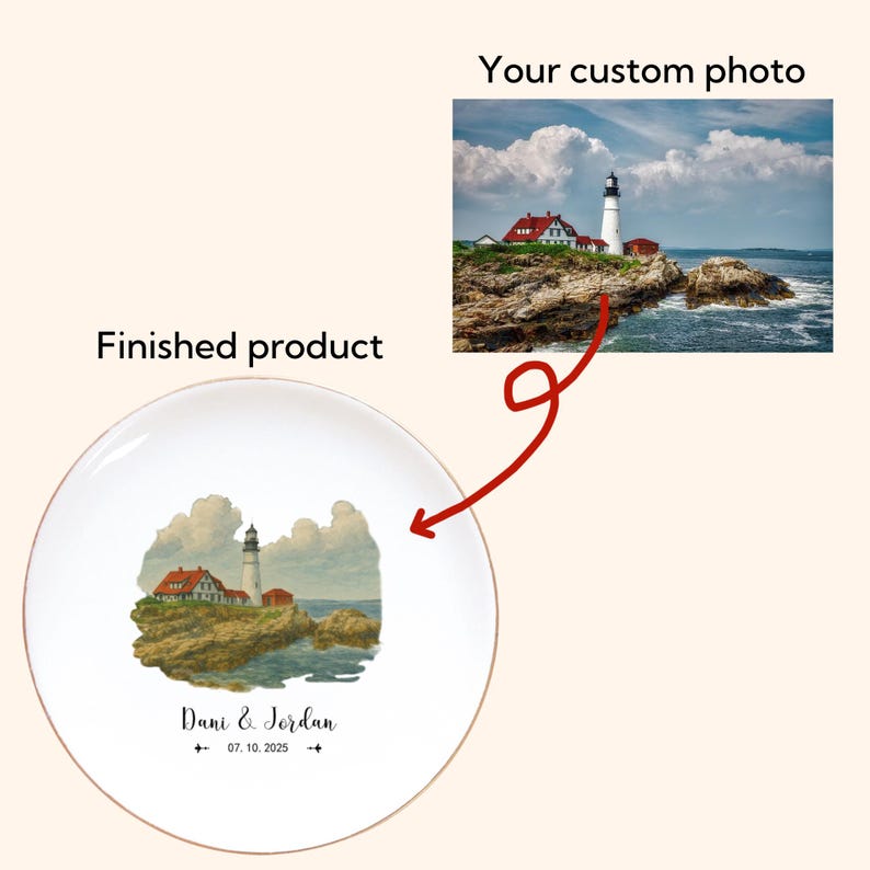 Destination Wedding Ring Dish, Amalfi Coast Wedding Jewelry Holder, Italy Wedding Favors, Wedding Location Keepsake, Engagement Gift image 3