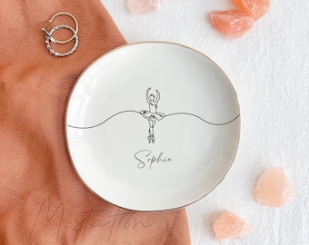Personalized Ballet Trinket Dish, Dance Jewelry Dish, Ballet Dancer Gifts, Bridesmaid Gift, Teacher Appreciate Gift, Dance Studio Keepsake