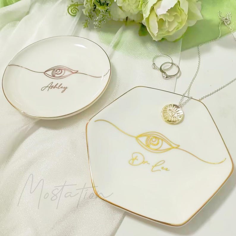 Eye Doctor Gift, Custom Name Jewelry Dish, Optometry Graduation Gift for Her, Personalized Ring Tray for Ophthalmologist image 2