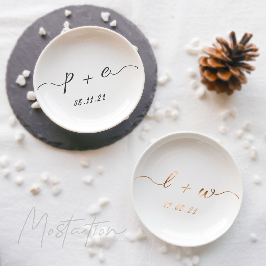 Personalized Jewelry Dish Custom Engagement Ring Dish Wedding Initial ...