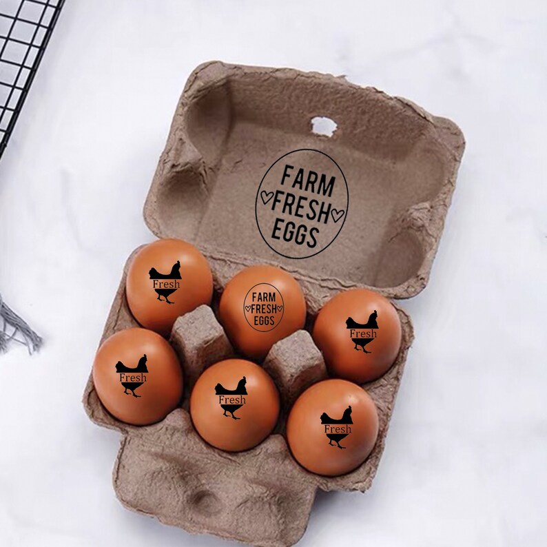 Custom Egg Stamp Farm Egg Label Farm Name Stamp Farm Fresh Etsy
