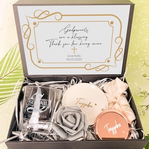Caja de propuesta de padrino personalizada, caja de regalo para padrinos, caja de agradecimiento por mi padrino, regalo de bautismo