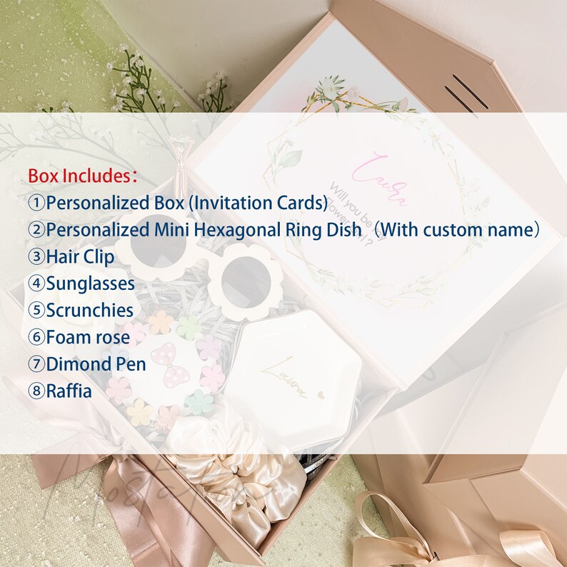 Themed Flower Girl Proposal Gift Set Pink Flower Girl Gift Etsy