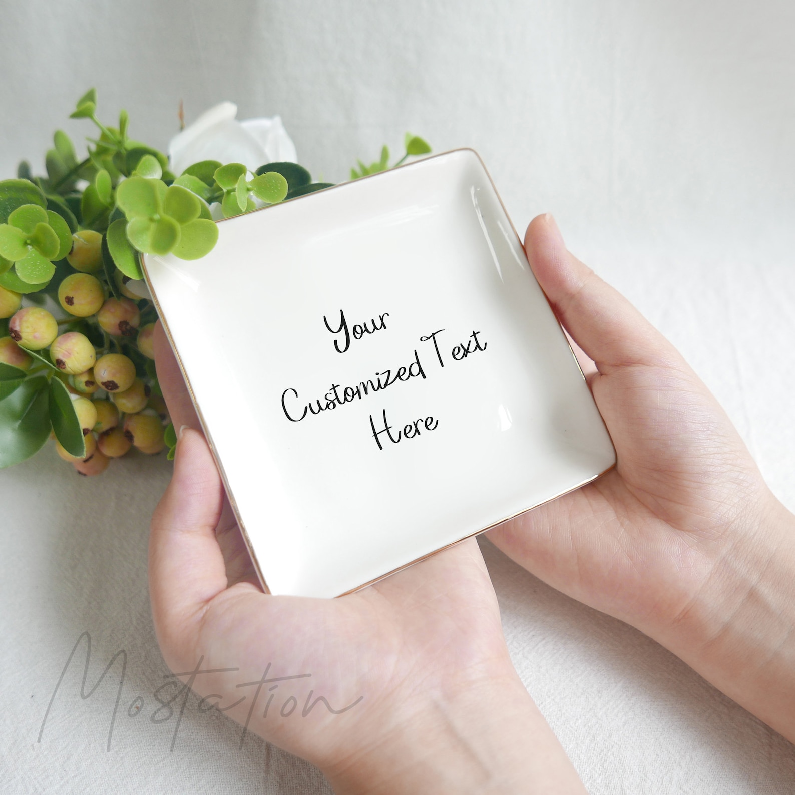 CUSTOM Text RING DISH White Ceramic Jewelry Dish Design Your - Etsy