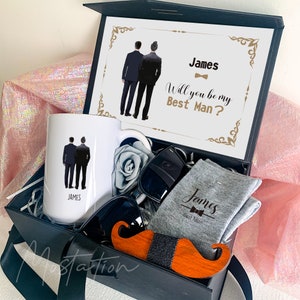 Groomsmen Proposa Box mit Becher, Vater des Bräutigams Geschenk, Trauzeuge Geschenkbox, Groomsman Geschenkset, Vorschlag Geschenkbox