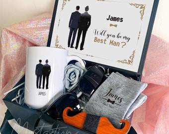 Groomsmen Proposa Box With Mug, Father of Groom Gift, Best Man Gift Box, Groomsman Gift Set, Proposal Gift Box