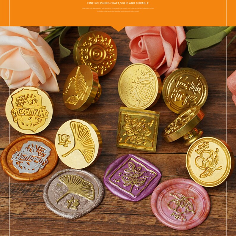 Botanical Wax Seal Stamp Gingko Leaf Sealing Wax Stamp Plant Metal 