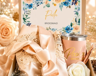 Scatola per proposta di matrimonio con vestaglia, scatola completa per damigella d'onore, scatola per proposta di matrimonio, bomboniera per addio al nubilato, scatola regalo personalizzata