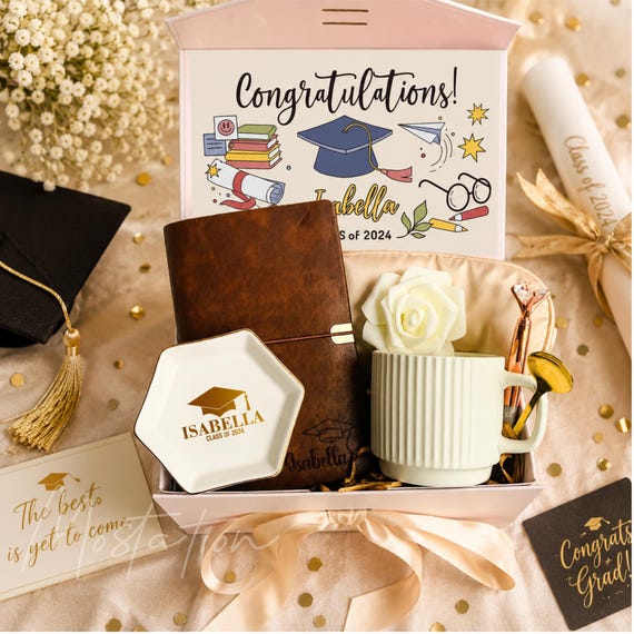 Graduation Gift Box For Girl, Personalized Mug Gift Set, Class Of 2026 Graduation Hamper, Graduates Care Package For Her, Congrats Gift Box