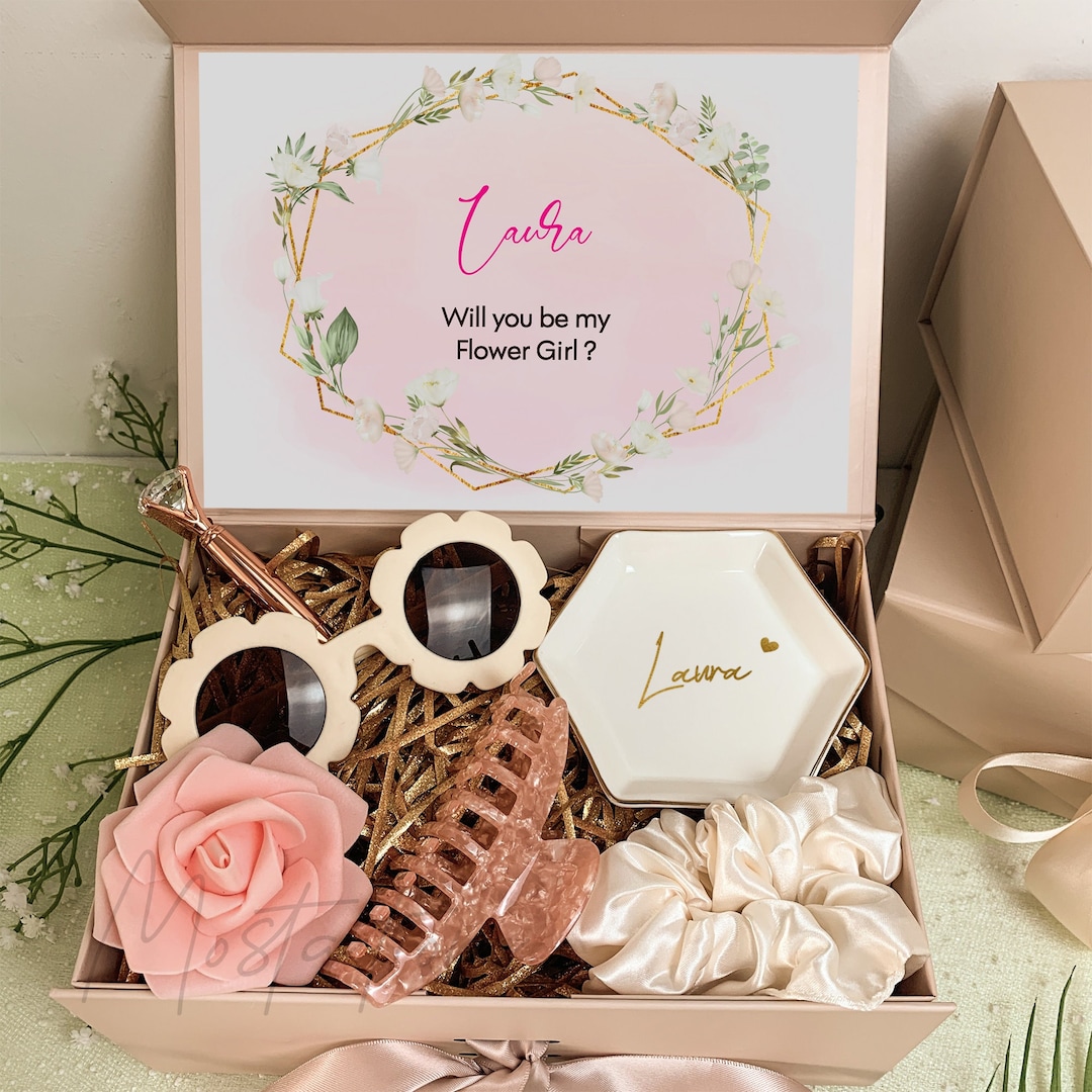 Flower Girl Proposal Gift Box Set, Personalized Flower Girl Gift Box