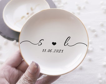 Personalized Wedding Ring Dish,Engagement jewelry dish,Custom Initial Ring Dish,Engagement Gift,Bridal Shower Gift,Initial Ring Holder_MSP