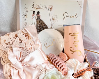 Bridesmaid Gift Box With Robe, Wedding Proposal Box With Tumbler, Will You Be My Maid of Honor Box, Bridal Shower Favor _MSP2