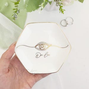 Eye Doctor Gift, Custom Name Jewelry Dish, Optometry Graduation Gift for Her, Personalized Ring Tray for Ophthalmologist image 3