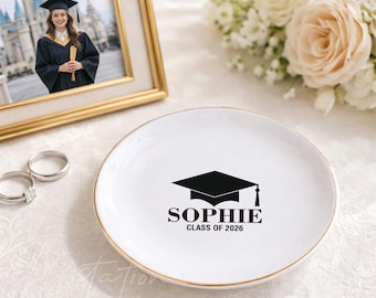 Personalized Graduation Jewelry Dish, Class of 2026 Ring Dish, Gift for Graduate, Graduation Gift, New Beginning Gift, New Chapter Gift _MSP