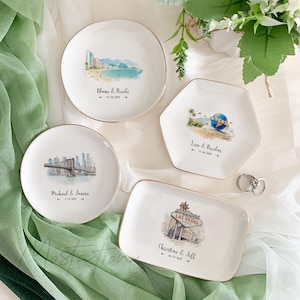 Destination Wedding Ring Dish, Amalfi Coast Wedding Jewelry Holder, Italy Wedding Favors, Wedding Location Keepsake, Engagement Gift image 10