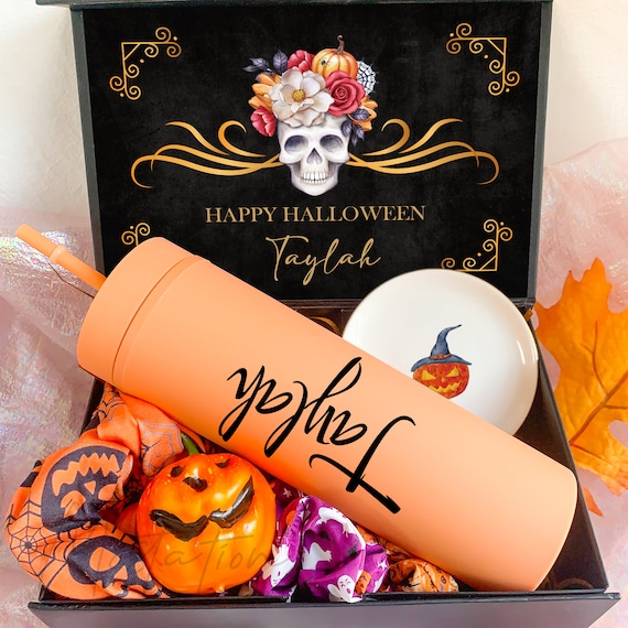 Spooky Cute Party Gift Set for BFF, Scary Skull Magic Gift Box, Orange Pumpkin Gift Box, Halloween Mystery Box