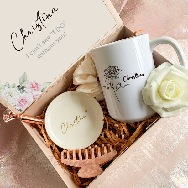 Personalized Godmother Proposal Box Set, Custom Gift Box with Month Flower Mug, Godparents Gift, Thank You Gift _MSP0