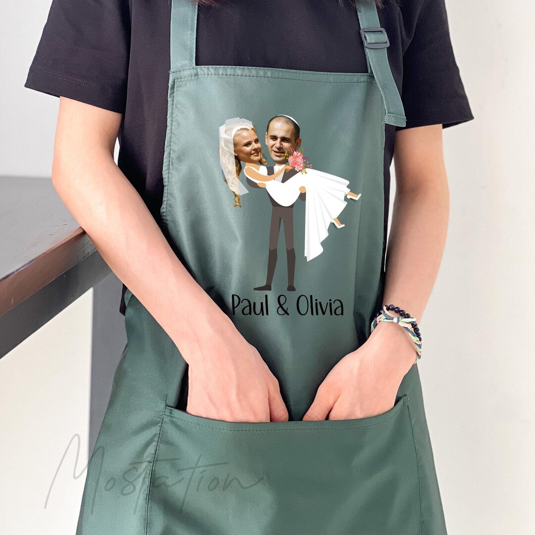 Love On The Grill - Couple Personalized Custom Apron - Gift For Husband Wife, Anniversary main image 1