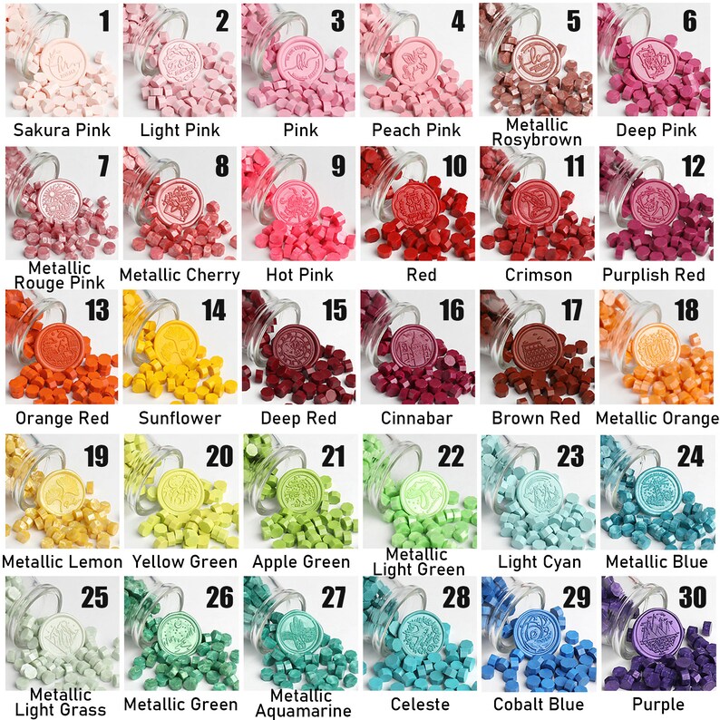 Premium Sealing Wax Beads 53 Colors Wax Seal Beads for Wax Etsy