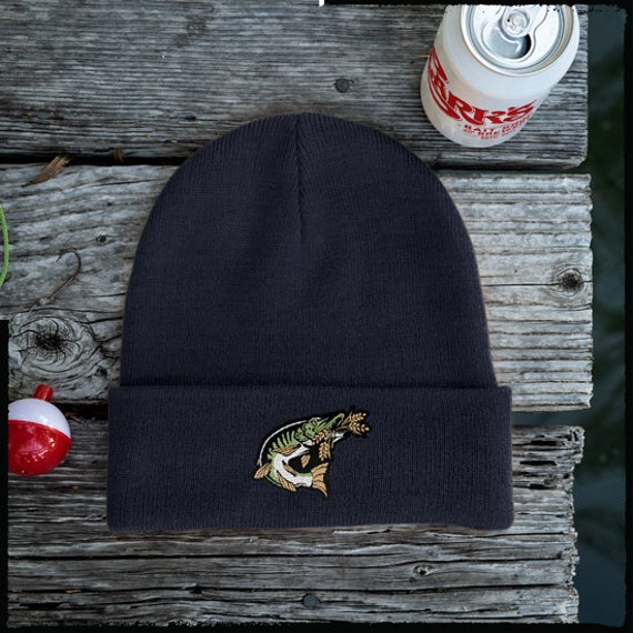 Muskie Fly Fishing Cuffed Beanie Hat 