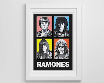 Ramones Girl Rock Wall Art Birthday or Anniversary gift. Picture Frame Graphic Design Fan Art Framed Print
