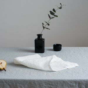 White linen napkins set,Linen napkins set,Soft linen napkins,Washed linen napkins,Minimalist image 1