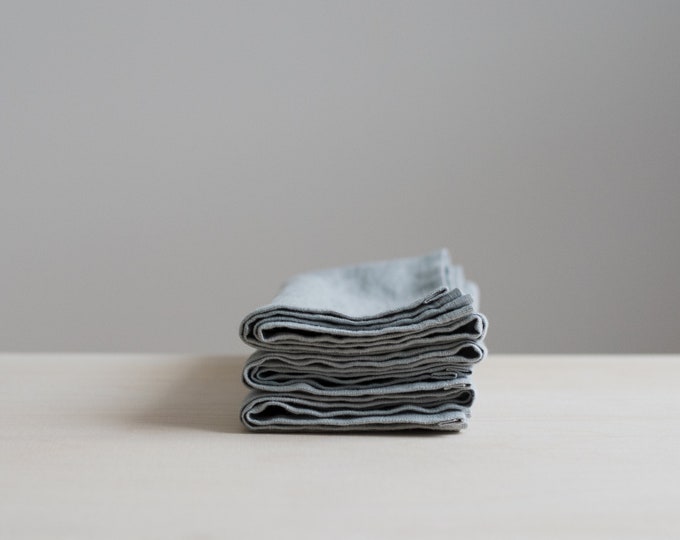 Light Gray Linen Napkins Setwashed Linen Napkinslinen Etsy