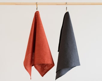 Set of 2 linen towels,Available in other colors,Gray linen towel set,Tea towel set,Kitchen towel set,Dish cloth set