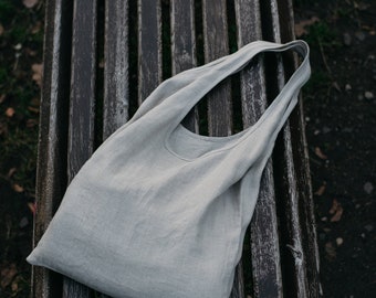 Natuurlijke linnen tas minimalistisch - veelzijdige, duurzame en duurzame boodschappentas