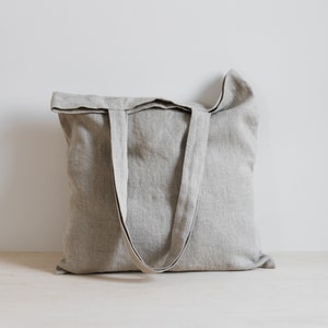 Foldable grocery bag,Pink shopping bag,Pink tote bag,Linen tote bag,Natural linen bag,Reusable tote bag,Eco friendly bag,Minimal bag image 5