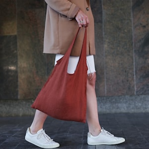 Quiet Objects Rusty Linen Shoulder Bag - Handmade & Sustainable