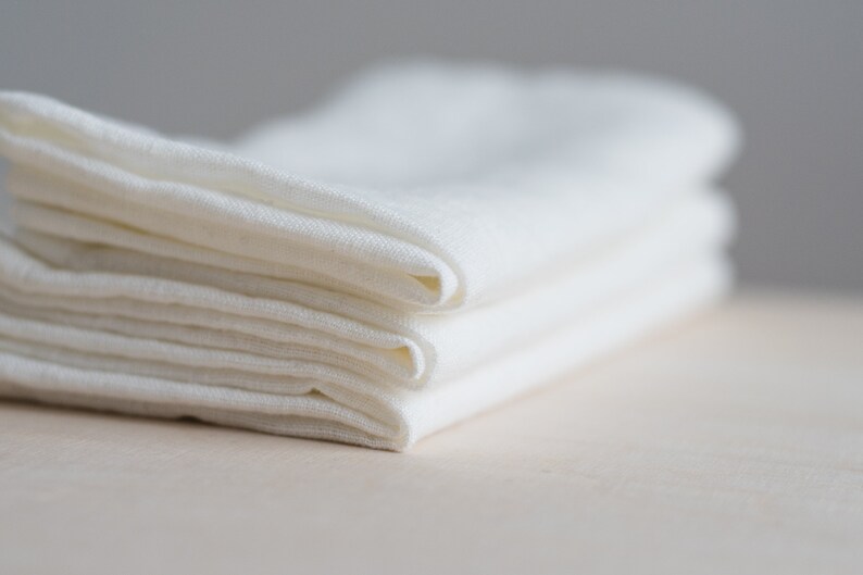 White linen napkins set,Linen napkins set,Soft linen napkins,Washed linen napkins,Minimalist image 5